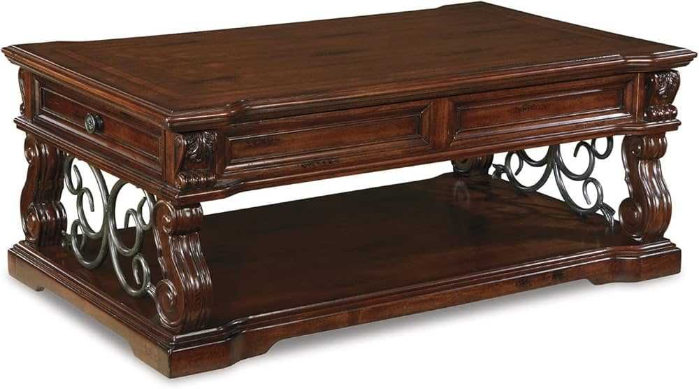 Masă cafea Signature Design by Ashley Alymere, cu blat rabatabil (lift top), culoarea maro rustic 5*