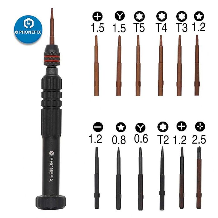 Set 12 surubelnite Torx Y Hex T2 T3 T4 T5 T6 iPhone, Macbook, ceas