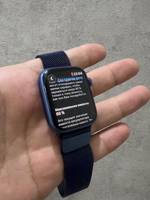 Apple watch 7/45 blue  88% bez karobka holati yaxshi