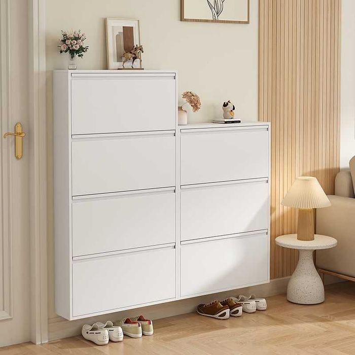 Узкий, но вместительный обувной шкаф/Металлический шкаф для обуви