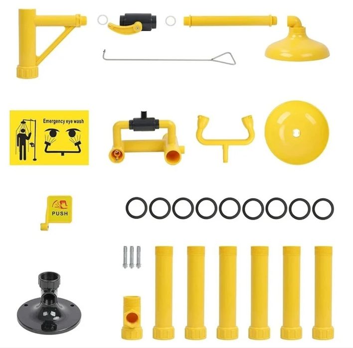 Аварийный душ с фонтаном для глаз.