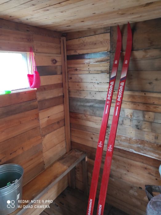 Лыжи пластиковые и крепления.