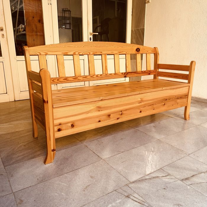 Шведска пейка с ракла – масивно дърво, скандинавски стил