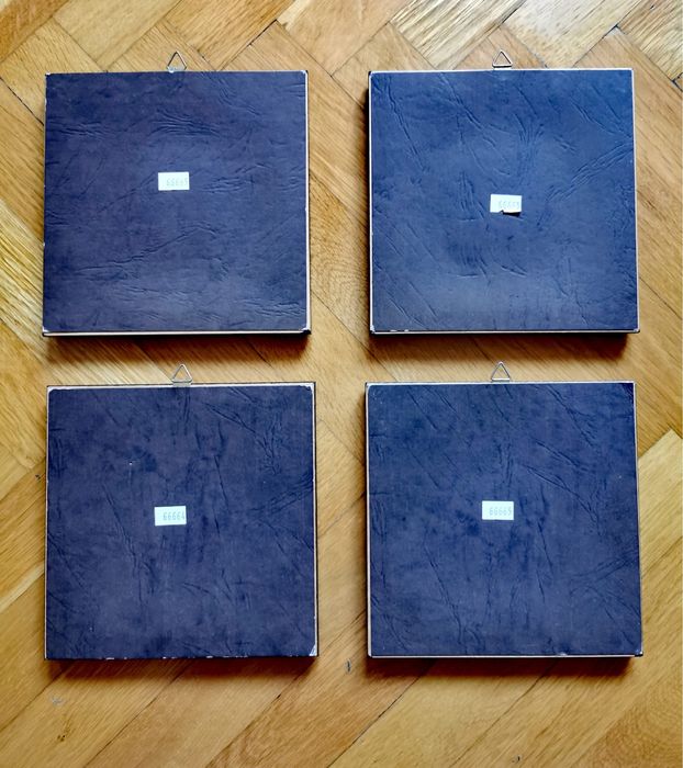 Картина арт украшение миниатюра литография 24 кт златен лист 4бр.