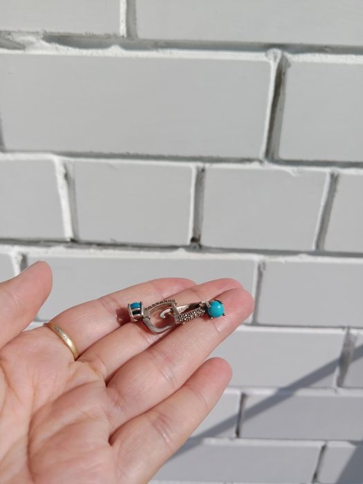 Продам сережки серебро с бирюзой