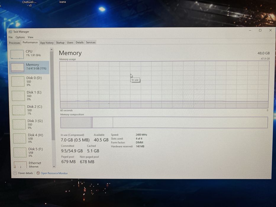 Gaming PC i9 9900k, SSD m.2, GPU Rog Strix, 48GB DDR4