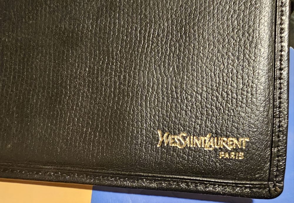 Portofel original piele carnet de cecuri ysl yvessaintlaurent