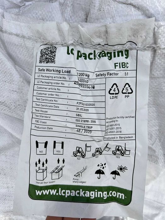 Saci big bag de 1200 kg (o singura utilizare)