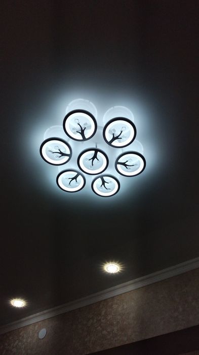 Люстры установка