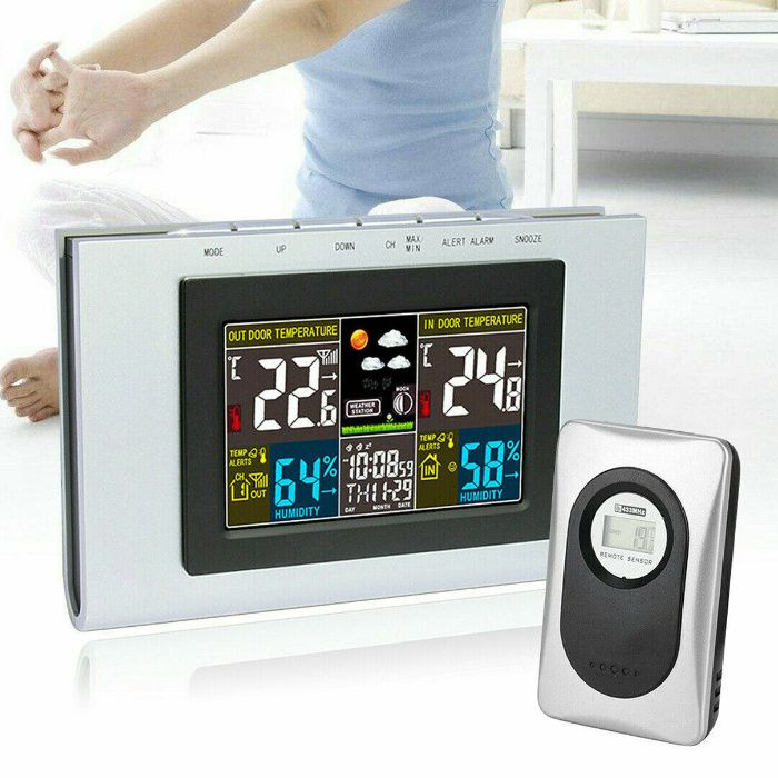 Statie meteo pt interior/exterior, wireless, calendar, umiditate. Noua