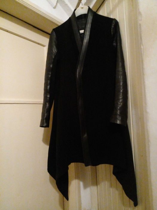 Rick Owens палто - вълна, кашмир, кожа - обличано веднъж!