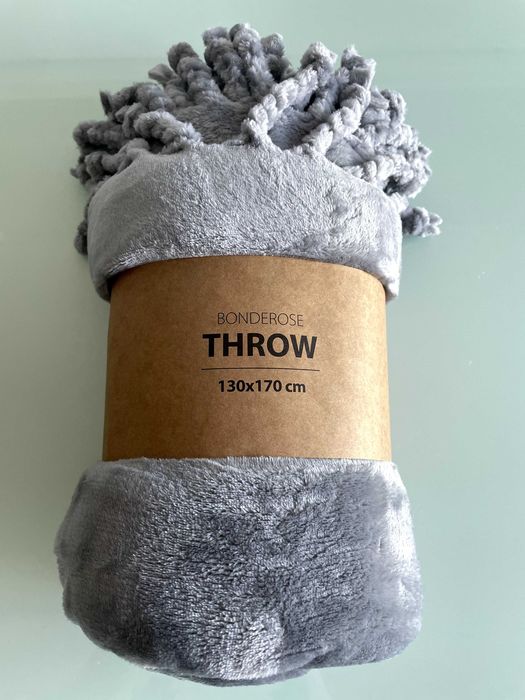 Vand patura Bonderose, gri, 130x170 cm, de la Jysk, noua, cu eticheta