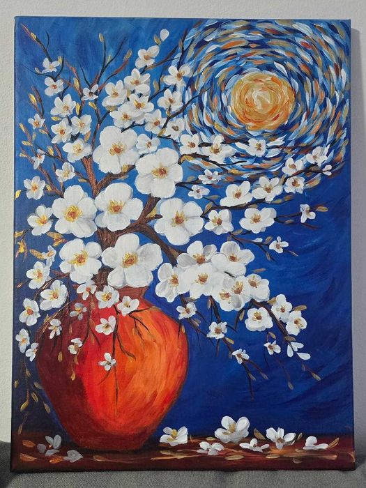 tablou flori in vaza