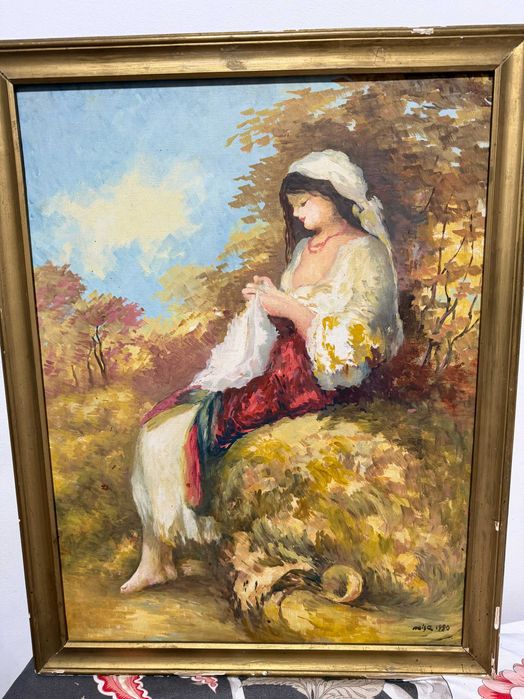 tablou pictat pe panza in ulei pictura pe panza tablou vechi pe panza