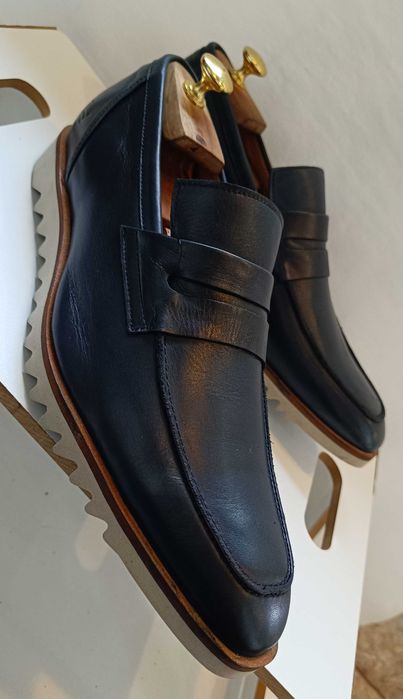 Pantofi loafer de lux 43 lucrati manual J. B. D. NOI piele naturala