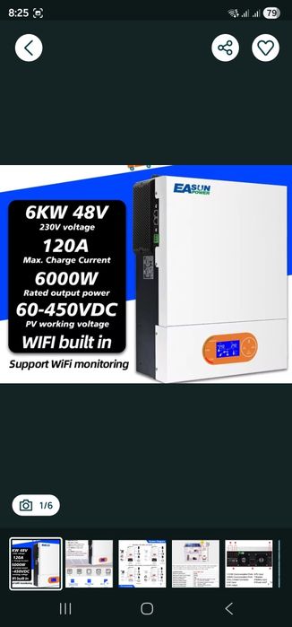 Invertor easun 6000w 48v