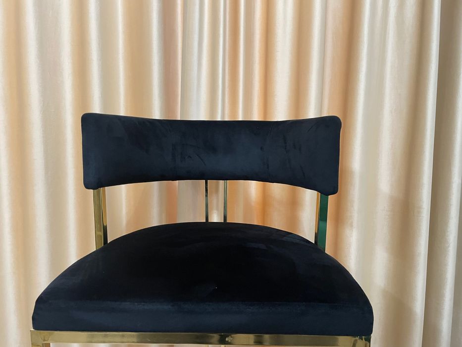 Set 3 scaune de bar de catifea