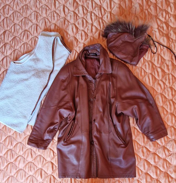 Дамско кожено палто, манто - естествена кожа