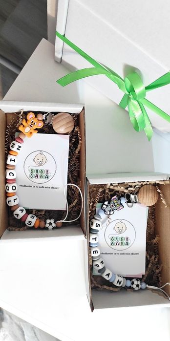 Lanț suzetă personalizat / cadou bebeluși - silicon / colier alăptare