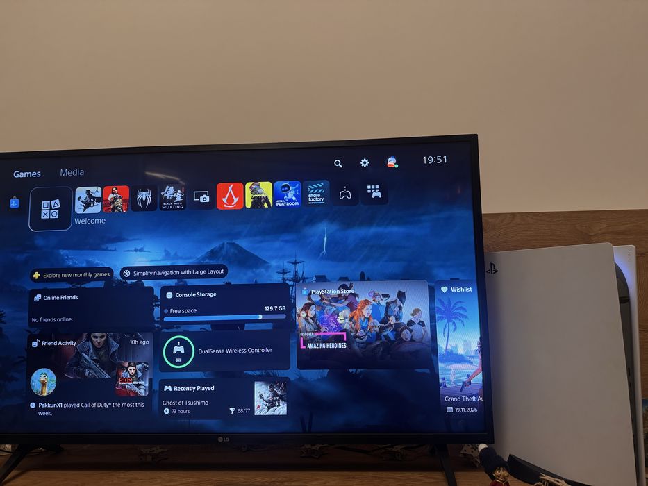 PlayStation 5 Disk Edition 825GB (PS5) + Controller + Joc AC Mirage