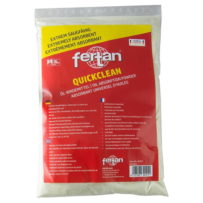 Praf absorbant, liant ulei, benzina, motorina Fertan QUICKCLEAN 20L