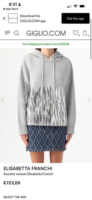 Elisabetta Franchi Уникален лимитирън пуловер с качулка