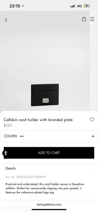 Картхолдер dolce & gabbana