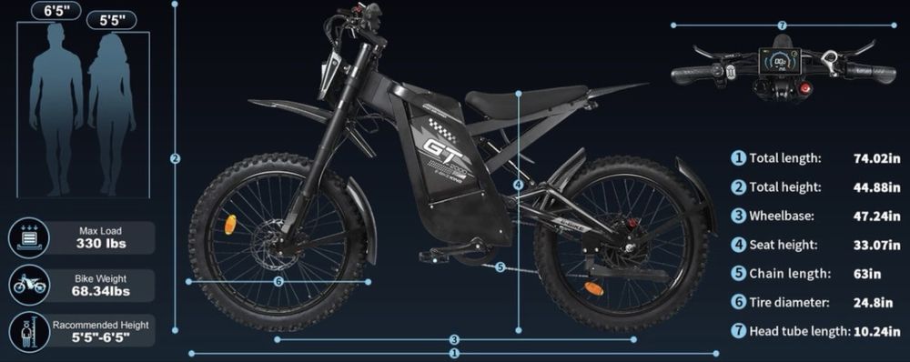 НОВО!! Електрически OFF Road Велосипед OUXI GT 2000 48V/30Ah 60км/ч