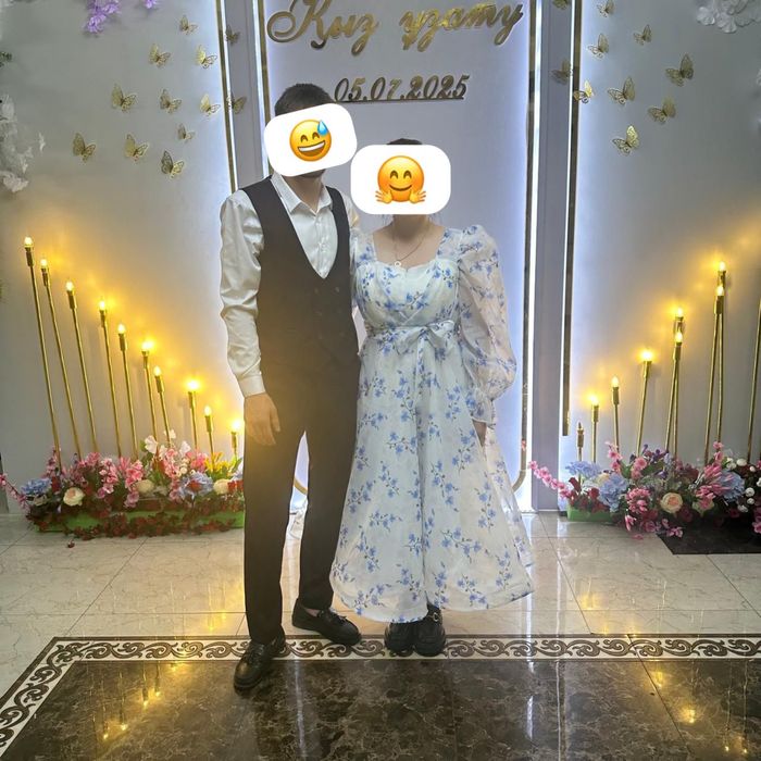 Платье     Голубое осень красивое