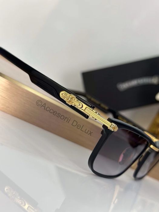 Ochelari de Soare Chrome Hearts You Are Late Gold Noi Full Box [Verificare Colet]