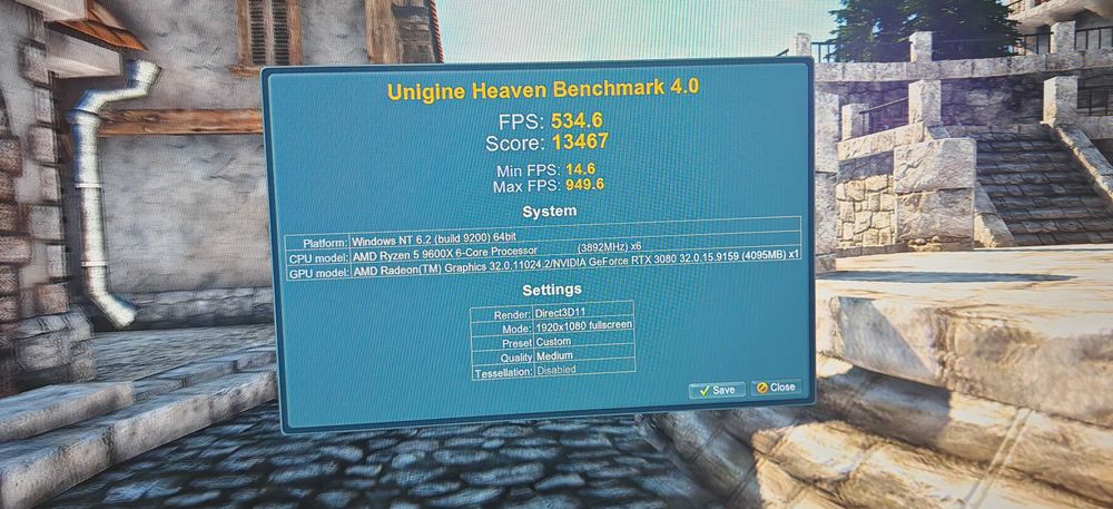 ТОП Геймърско PC Ryzen 5 9600X/32Gb/1TB SSD/Asus TUF 3070TI/Гаранция