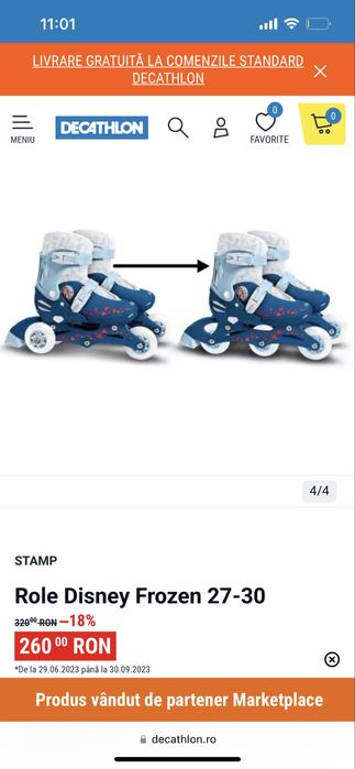 Role patine cu rotile Frozen reglabile măsuri 27-30