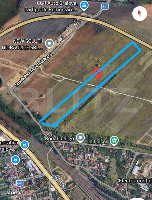 Teren intravilan industrial, Centura de Nord, 2.1 ha, deschidere 41m