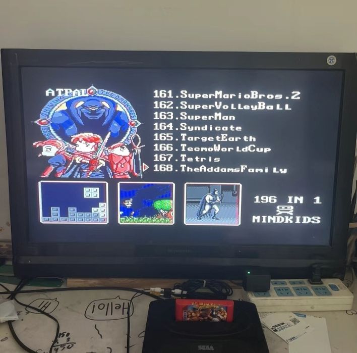 Sega 16 bit konsoli uchun kartrij (196 in1)