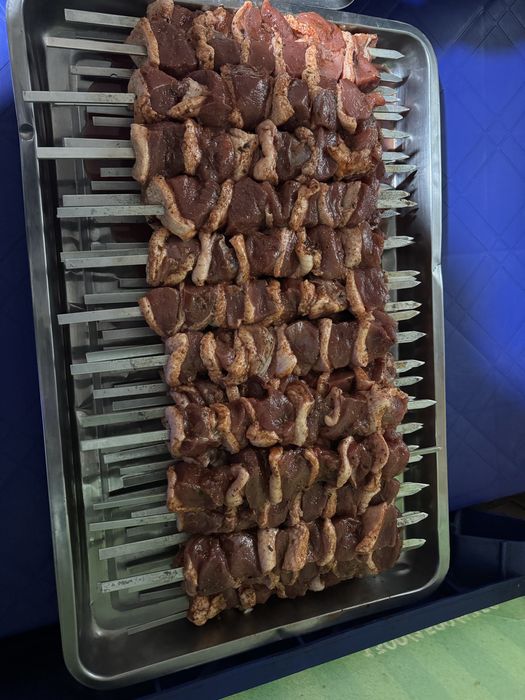 Продаем как готовый шашлык на шампурах.