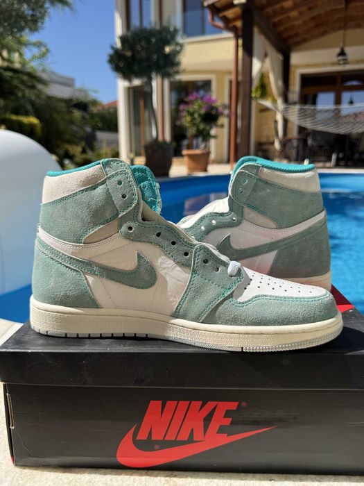 Jordan 1 Retro High Turbo Green 43 EUR Кецове + Кутия + Връзки Нови