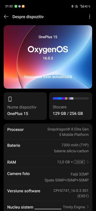 OnePlus 15 12GB/256GB  Sand Storm, NOU.