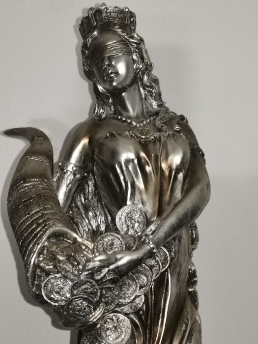 Коледа дойде. Голяма 50см Красива сребриста бронирана статуетка /фигур