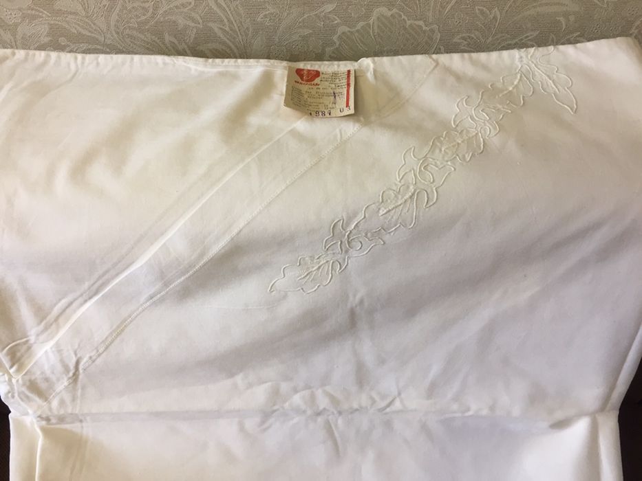 Простынь льняная советская