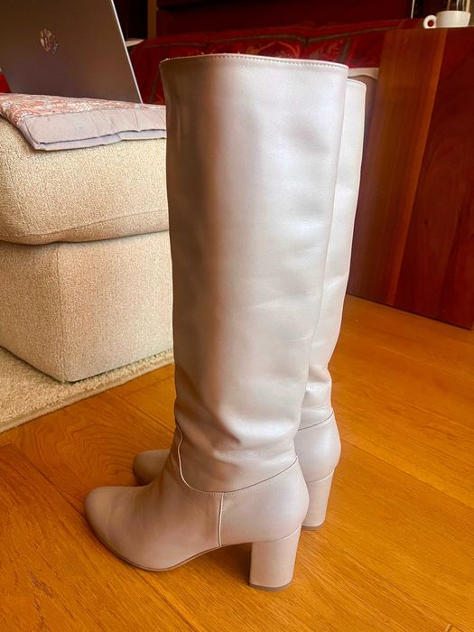 Cizme piele bej, marime 40
