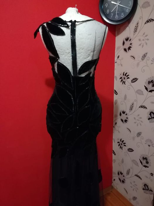 Rochie SPECIALA catifea petale frunze