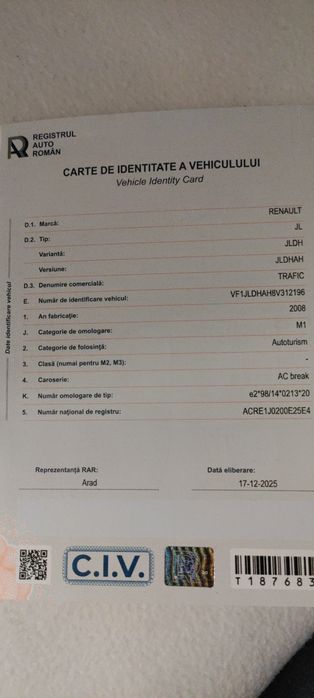 Vând  Renault Trafic 2008,
