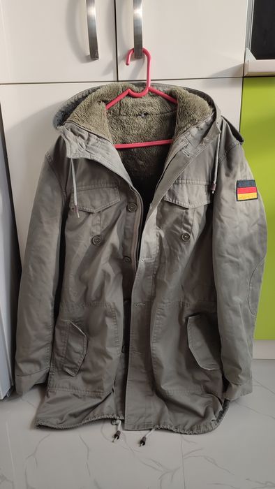 Geaca groasă cu glugă, germană, tip Parka, Kaki, L