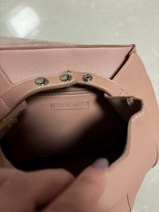 Rucsac Reserved roz pudra piele ecologica