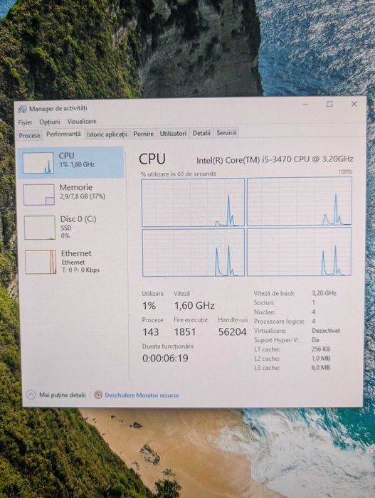 Calculator,Pc,Lenovo ThinkCentre M92p Sff, procesor i5-3470, Ram 8 gb