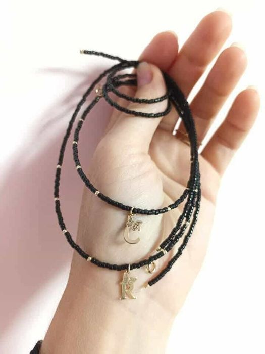 Colier cu initiale din aur 14k