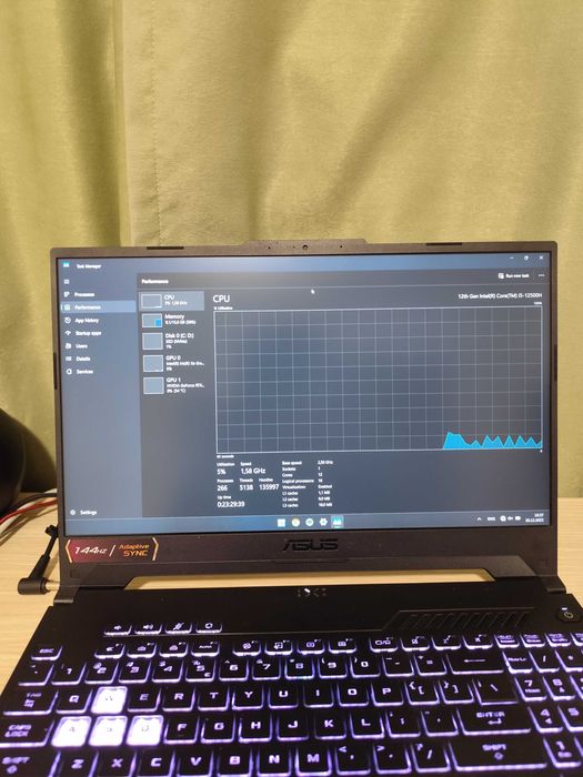 Asus TUF F15, 512gb, RTX 3050 4gb