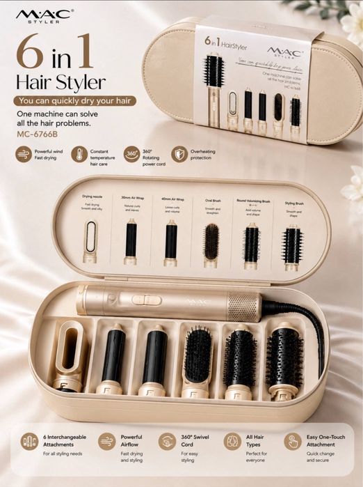 Новый фен Мас стайлер 6in1 Mac styler 6in1 HairStyler Доставка есть!