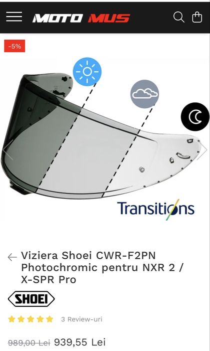 Vand viziera shoei nxr2 / x-spr pro