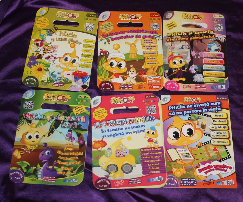 Lot 29 cd jocuri educationale copii Piticlic si dinozaurii isteti